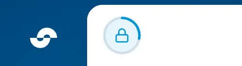 The lock at the top left of the register with a blue ring about a fifth of the way round it, counting down to the lock